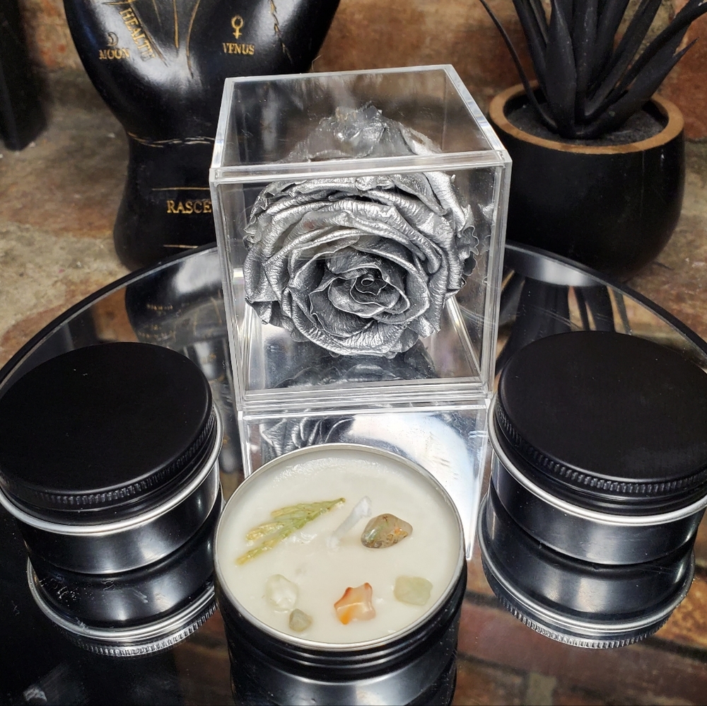 3 Mini 1oz. Crystal-infused Soy Candles